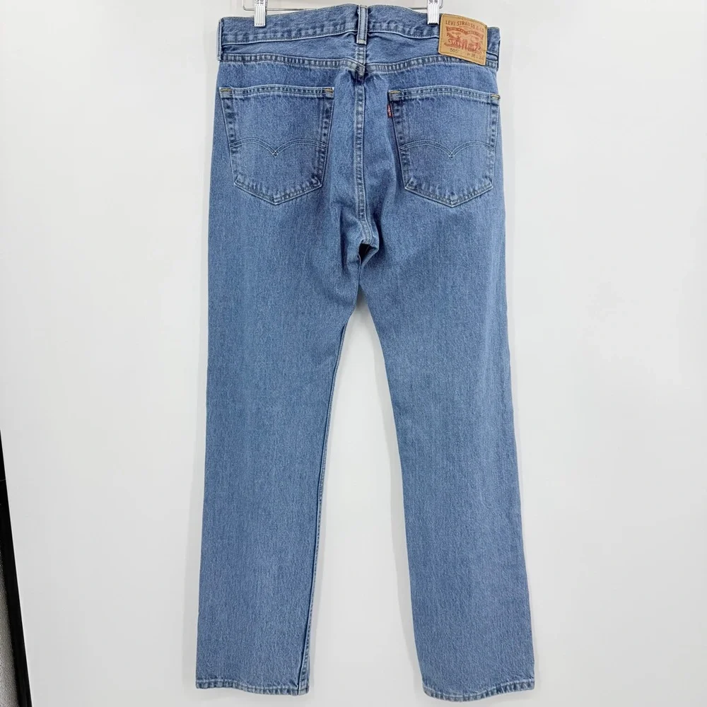 Levis Jeans Mens 505 Regular Straight Wash Heavy‎ Denim Work Pants Size 36x34